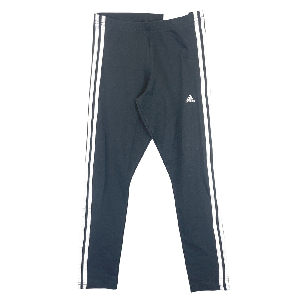 adidas 3-Stripes High Rise Leggings Womens S Black Tight Fit Athleisure NWT
